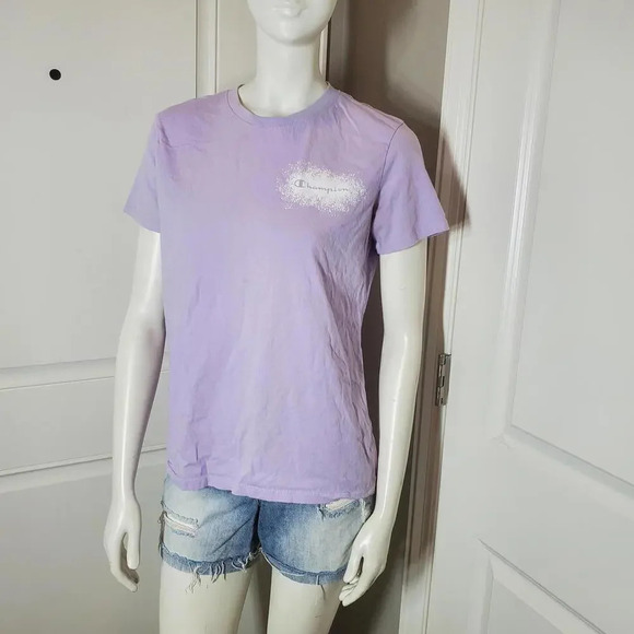 Champion Purple Women's Crewneck T-Shirt Size Medium - Picture 7 of 15